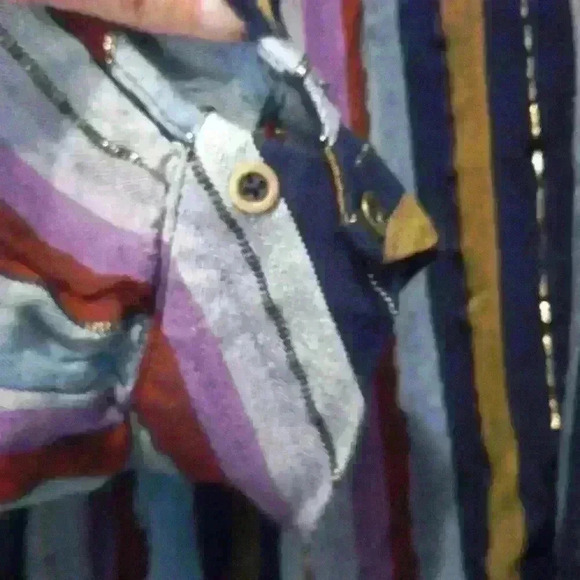 Womens L Officecore AN.A. wrap front striped metallic summer beachy Office Siren - Picture 4 of 9